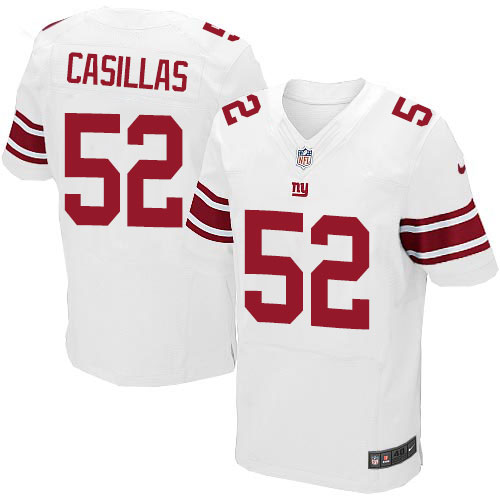 Men's Elite Jonathan Casillas Nike Jersey White Road - #52 NFL New York Giants